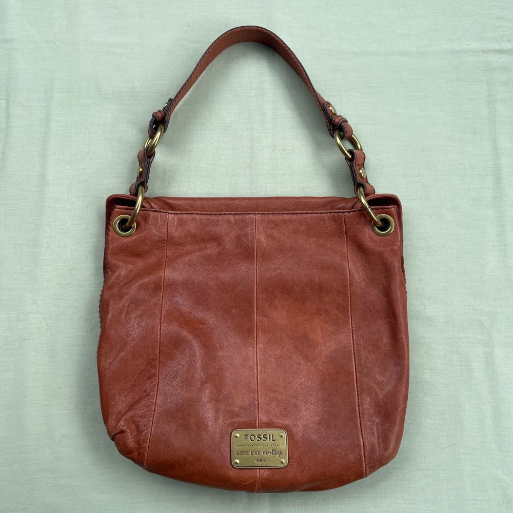 Fossil Long Live Vintage Leather Shoulder Bag Excellent Condition